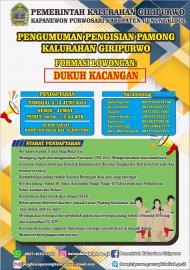 PENGISIAN DUKUH KACANGAN KALURAHAN GIRIPURWO
